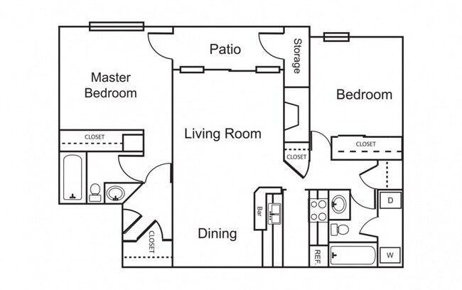 2 Bedroom / 2 Bath 0511 floor plan